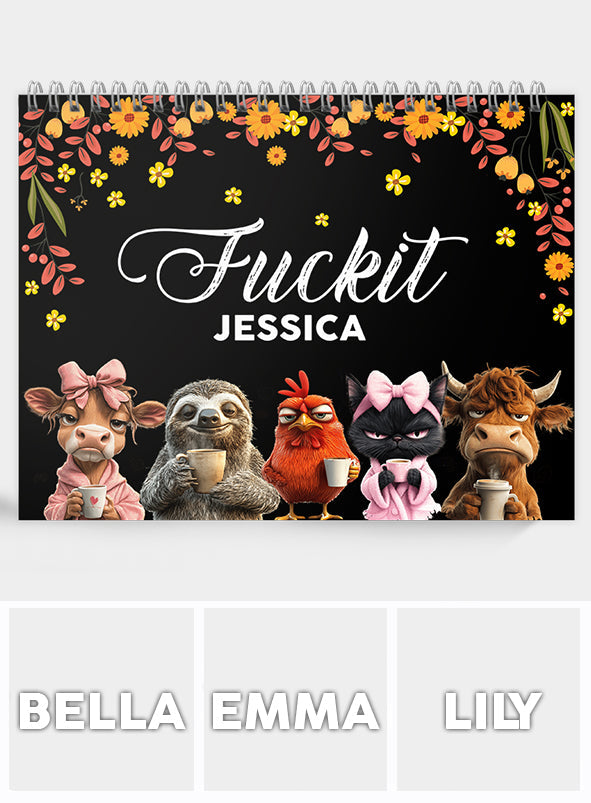 Funny Swear Word Affirmations - Personalized Colleague Wall Calendar & Desk Calendar