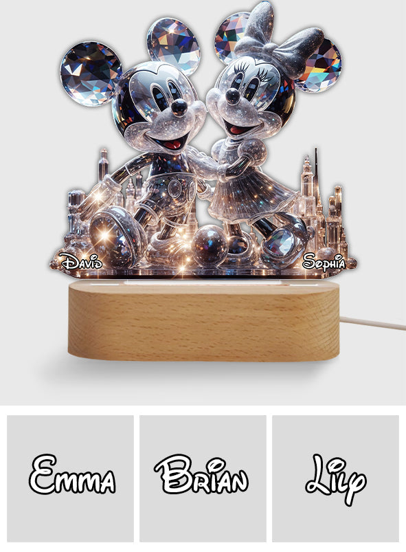 Stunning Mouse Couple - Personalized Mouse Shaped Plaque Light Base