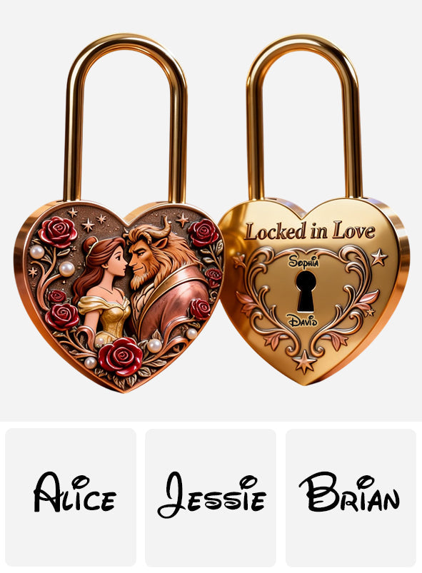 Locked In Love - Personalized Beauty And The Beast Heart Padlock
