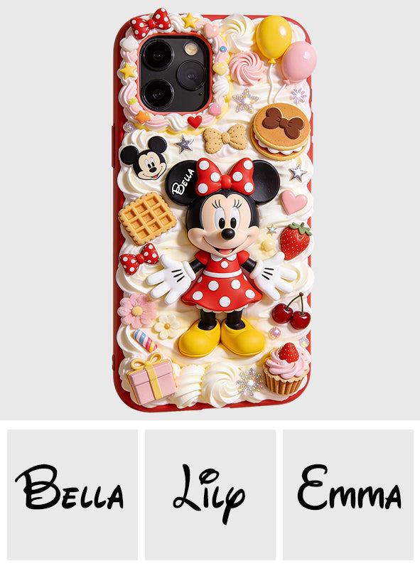 Sweet Magic - Personalized Mouse 3D Embossed Leather Phone Case