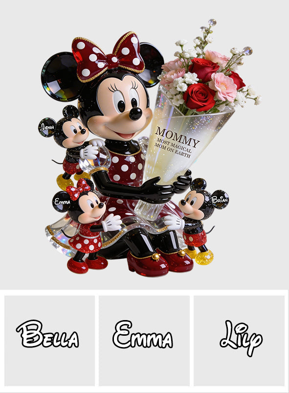 Cute Cartoon Mouse Mommy - Personalized Mouse Acrylic Pot