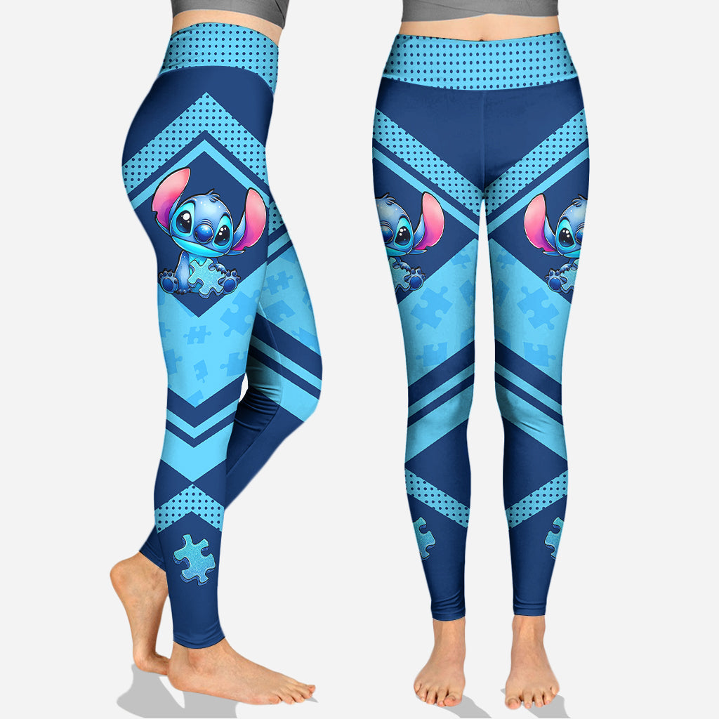 I Wear Blue For Autism Awareness - Personalized Autism Awareness Hoodie and Leggings
