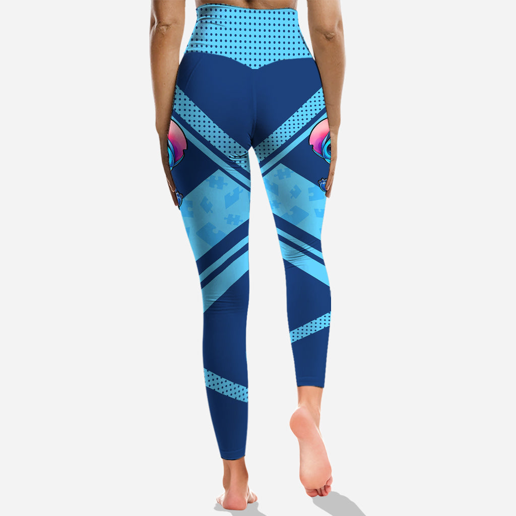 I Wear Blue For Autism Awareness - Personalized Autism Awareness Hoodie and Leggings