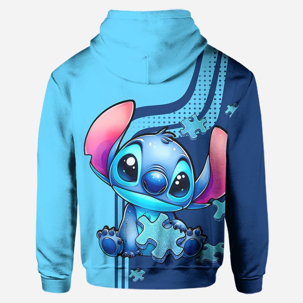 I Wear Blue For Autism Awareness - Personalized Autism Awareness Hoodie and Leggings