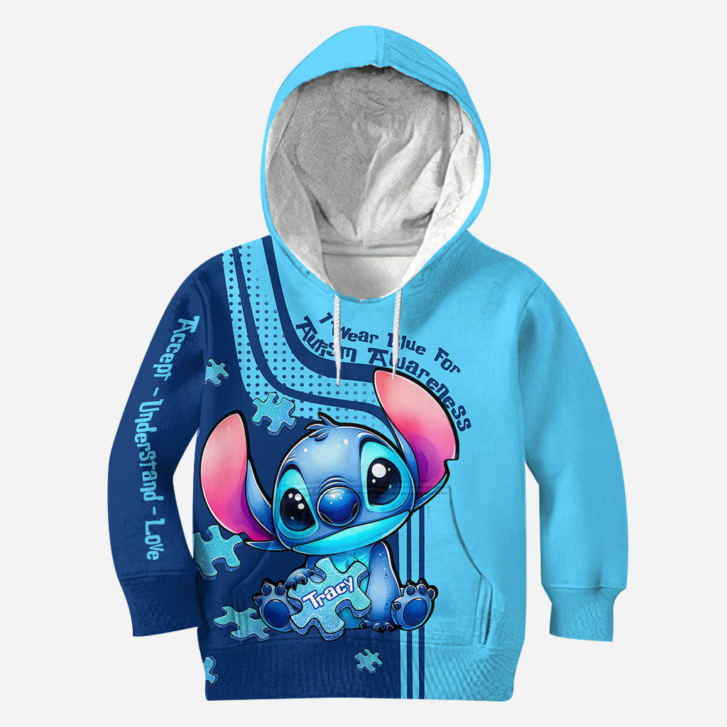 I Wear Blue For Autism Awareness - Personalized Autism Awareness Hoodie and Leggings