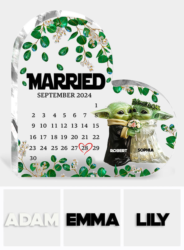 Married Calendar - Personalized The Force Custom Shaped Acrylic Plaque
