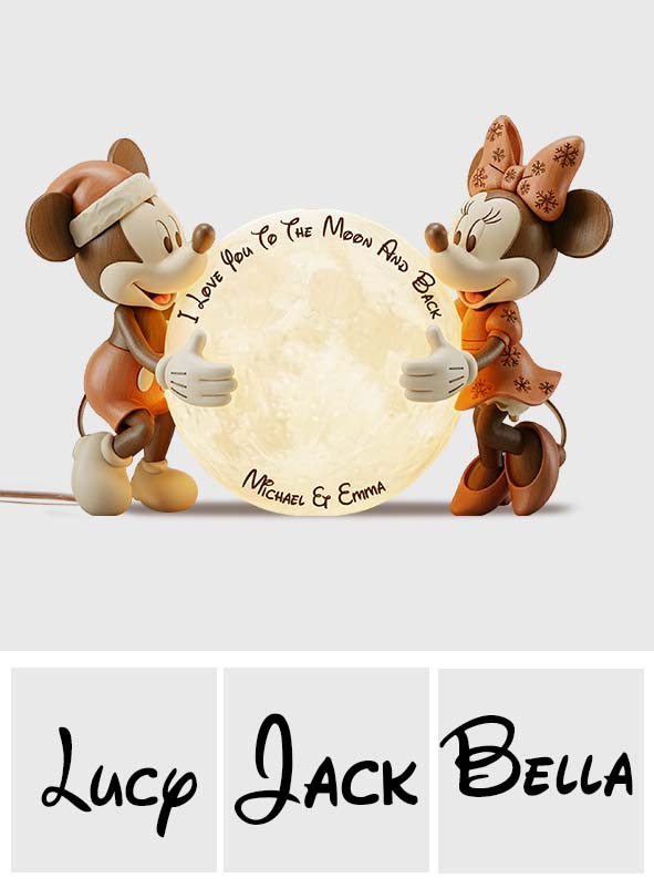 I Love You To The Moon And Back - Personalized Mouse Acrylic LED Night Light