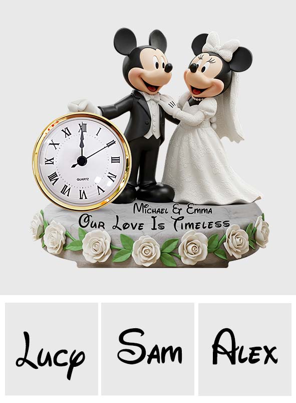 Our Love Is Timeless - Personalized Mouse Acrylic Clock Plaque