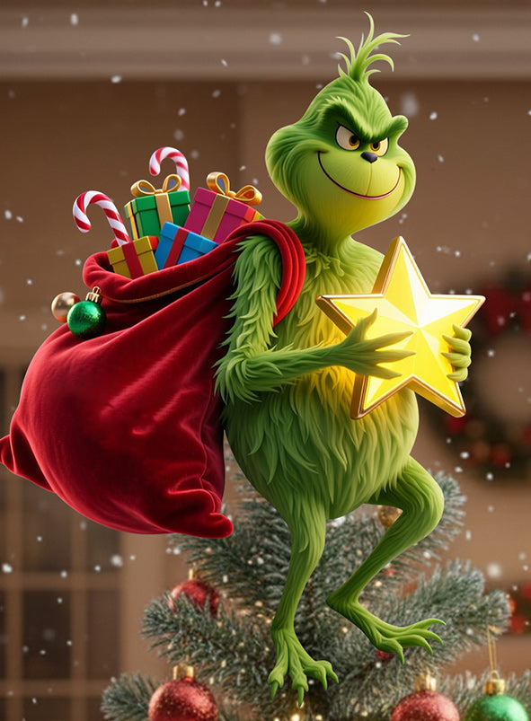 Funny Christmas Tree Topper - Personalized Stole Christmas LED Light Tree Topper