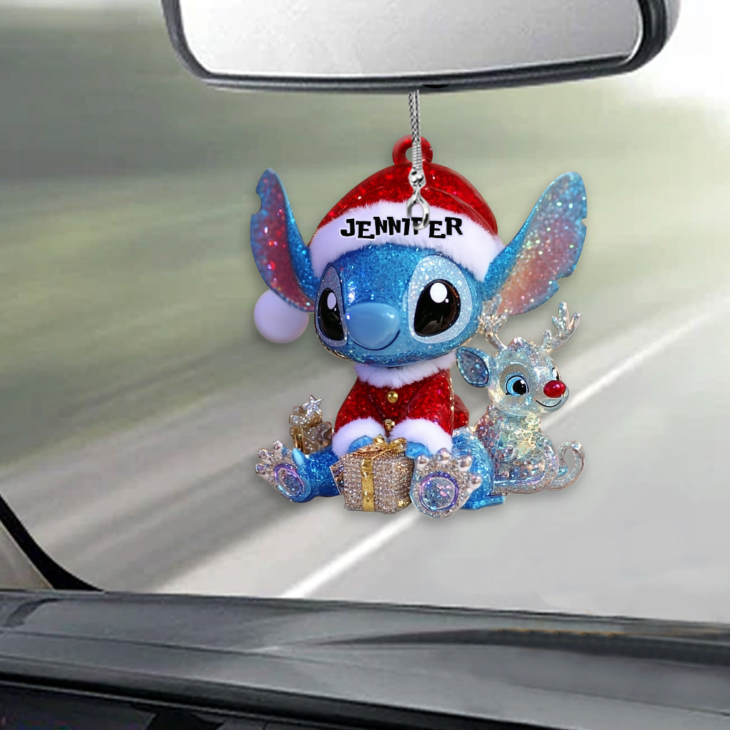 Merry Stitchmas - Personalized Ohana Transparent Car Ornament