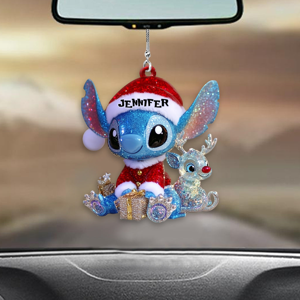 Merry Stitchmas - Personalized Ohana Transparent Car Ornament