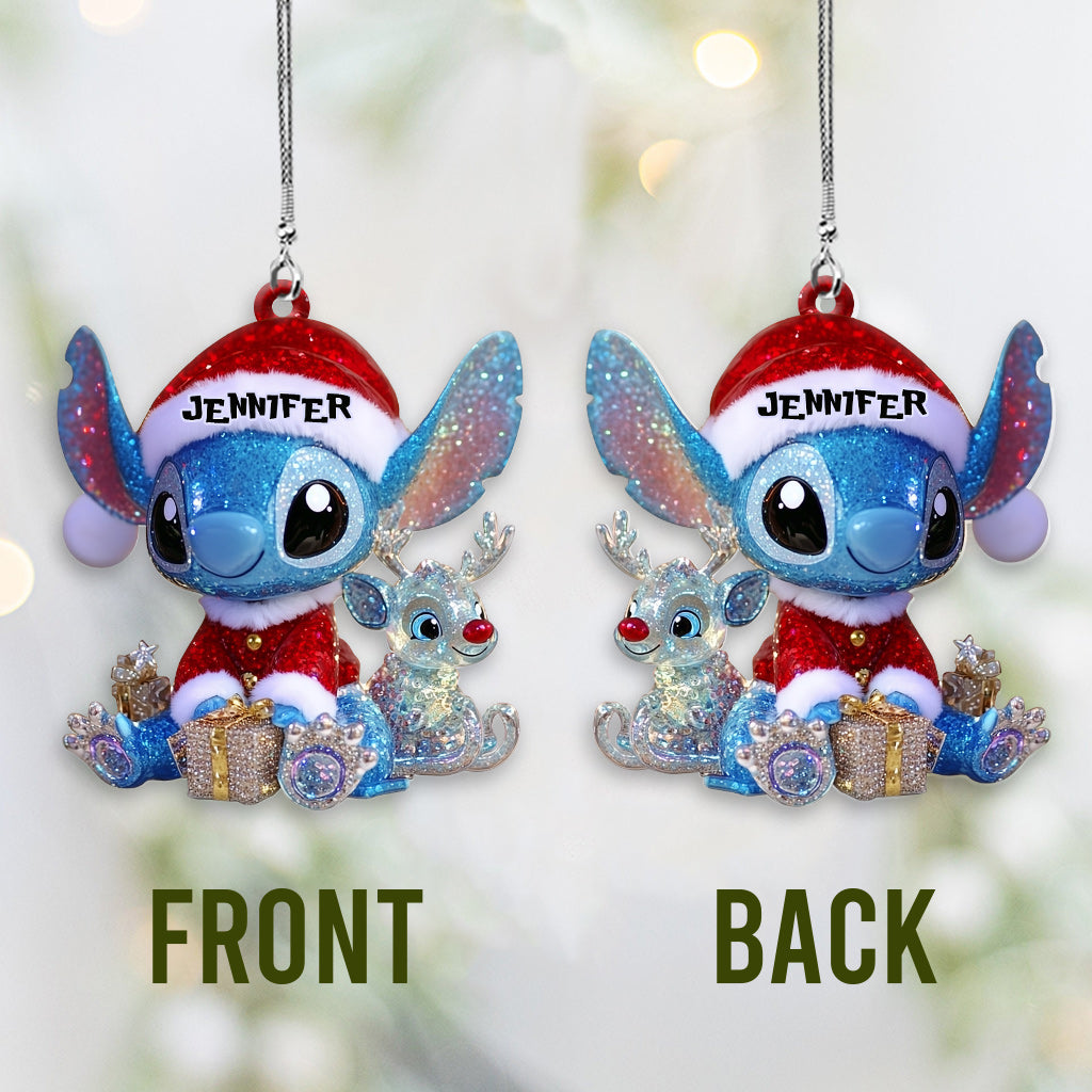 Merry Stitchmas - Personalized Ohana Transparent Car Ornament
