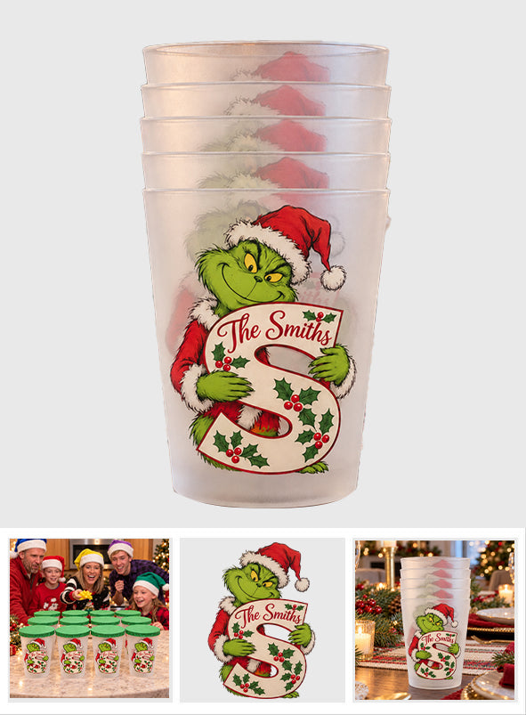 Green Mischief For Family Christmas Game Night - Personalized Stole Christmas Frosted Cup