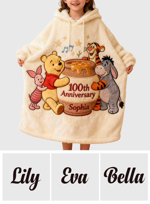 Honey Bear 100th Anniversary - Personalized Mouse Blanket Hoodie