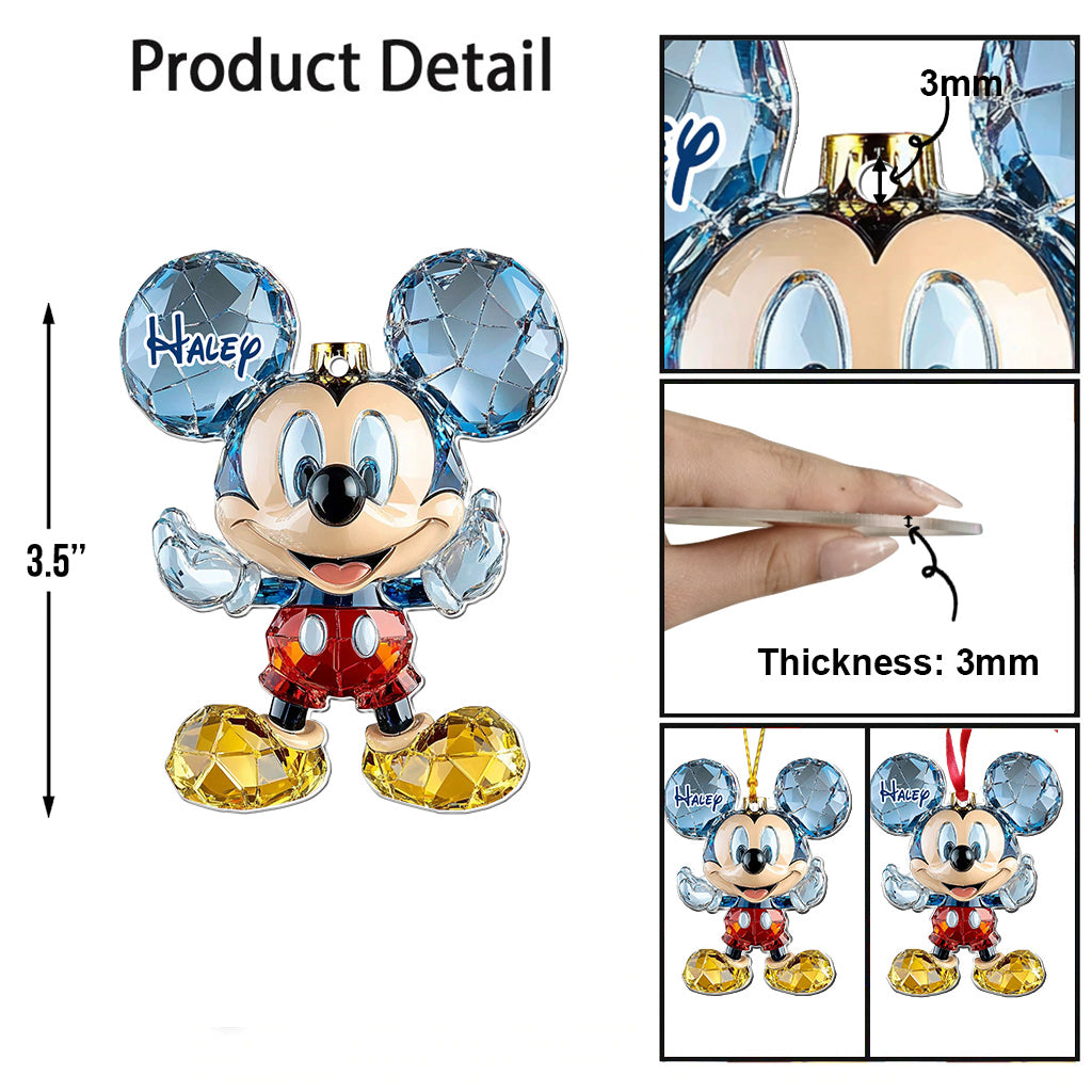 Cute Mouse Ears - Personalized Mouse Transparent Ornament