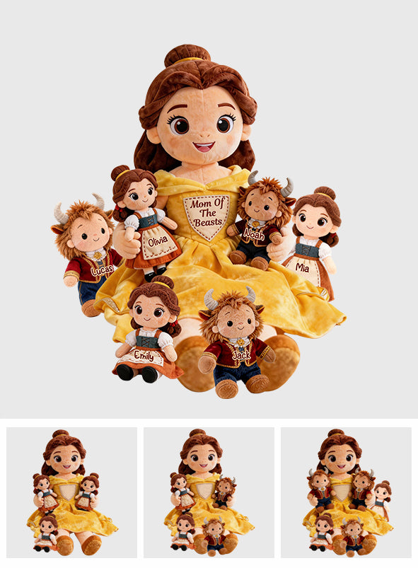 Mom Of The Beasts - Personalized Beauty And The Beast Premium Faux Fur Pillow