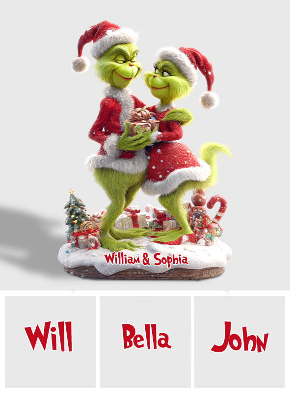Merry Grinchmas Gift For Couple - Personalized Stole Christmas Custom Shaped Acrylic Plaque