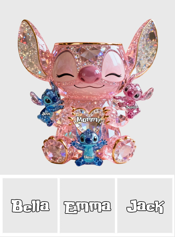 Cute Sparkling Alien - Personalized Ohana Custom Shape Acrylic Flower Vase
