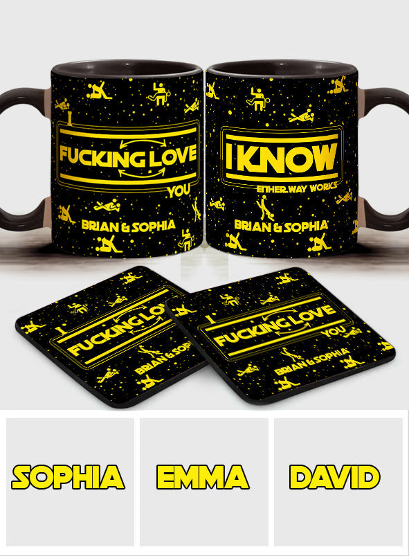 I Love You I Know - Personalized The Force Accent Mug & Coaster