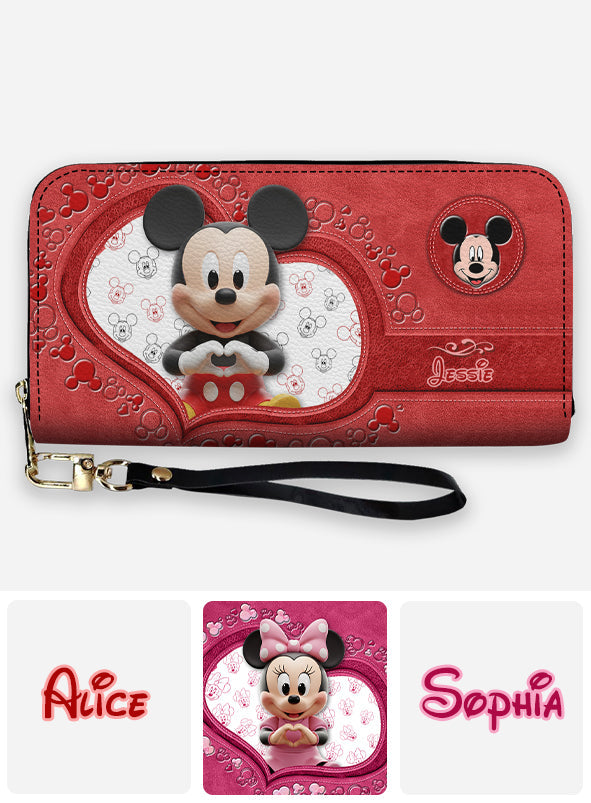 Magical Mouse Ears - Personalized Mouse Leather Long Wallet