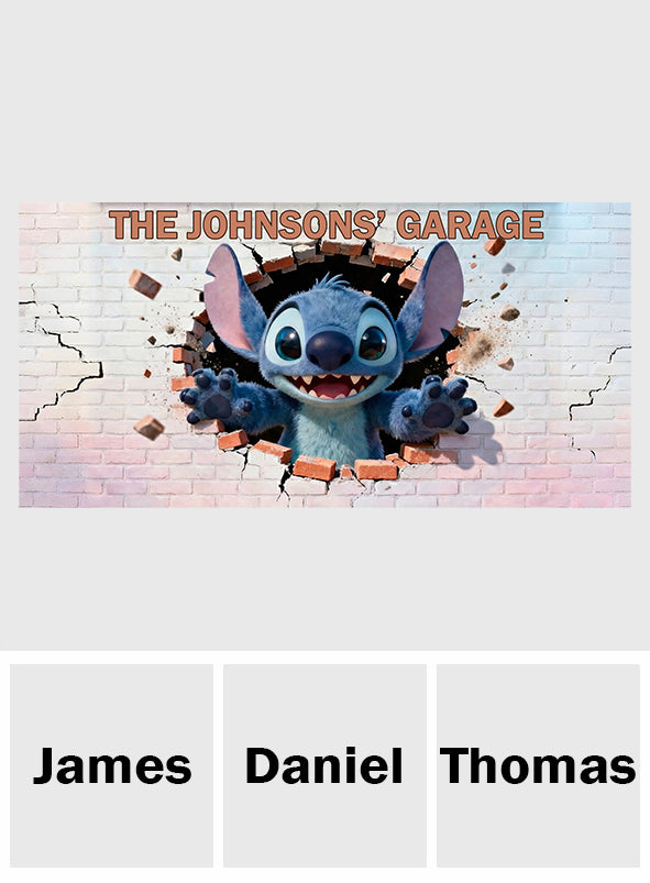 Blue Monster - Personalized Ohana Garage Door Banner
