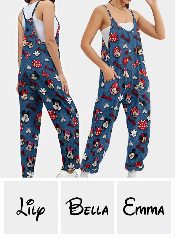 Dream Magic Custom Name - Personalized Mouse Loose-Fit Overalls/ Rompers