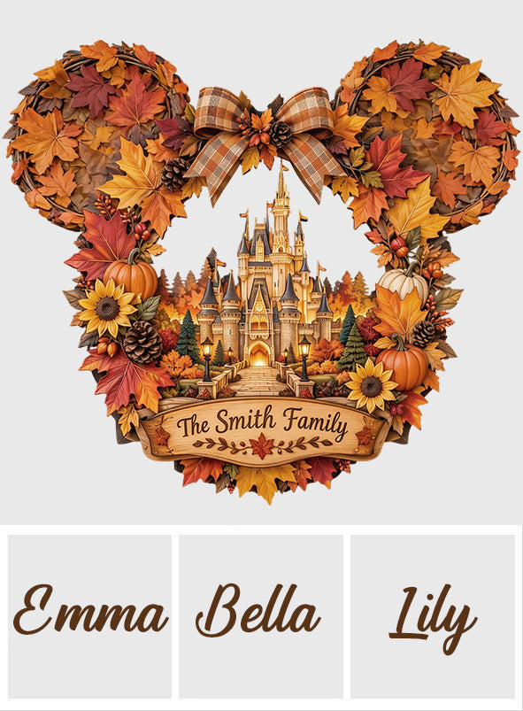 The Fall In Magical Land, Thanksgiving Decoration - Personalized Dream Trip Custom Shaped Wood Sign