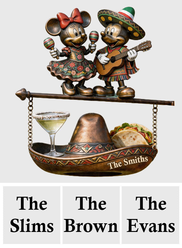 Cinco De Mayo Fiesta Mouse Ears - Personalized Mouse Wooden Wall Mount Sign