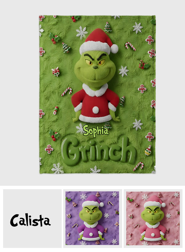 Merry Grinchmas - Personalized Stole Christmas Blanket
