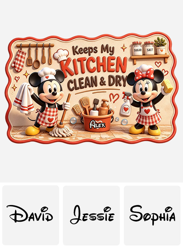 Cartoon Mouse Kitchen Mat - Personalized Mouse Drying Mat
