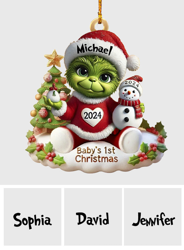 Baby 1st Christmas - Personalized Family Ornament