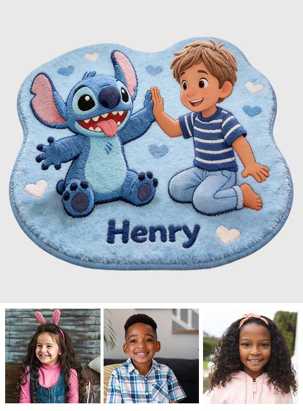 Best Friends - Personalized Ohana Shaped Doormat/ Rug