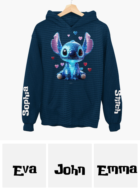 Ohana Means Family - Personalized Ohana Waffle Hoodie