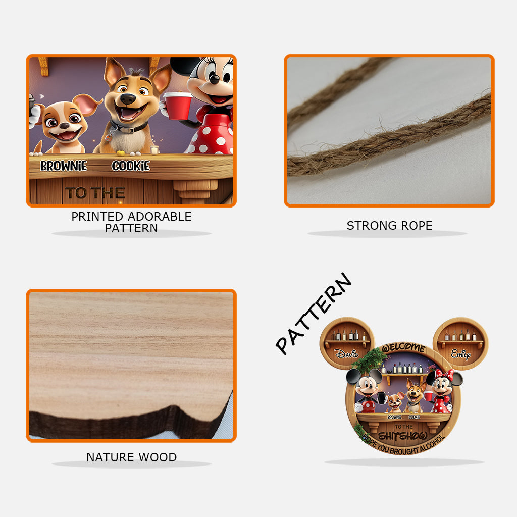 Welcome To Our Shitshow - Personalized Mouse Custom Shaped Wood Sign