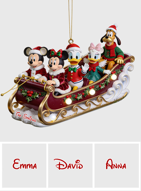 Dashing Through The Snow Magical Friends - Personalized Mouse Premium 3D Ornament