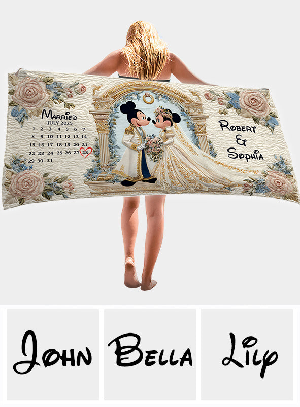 Gift For Wedding Meaningful Couple - Personalized Mouse Quick-dry Bath Towel