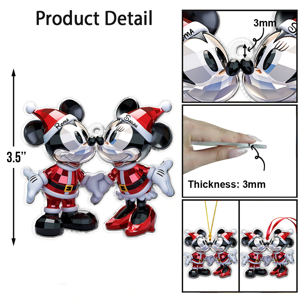 Cute Mouse Couple Christmas - Personalized Mouse Ornament