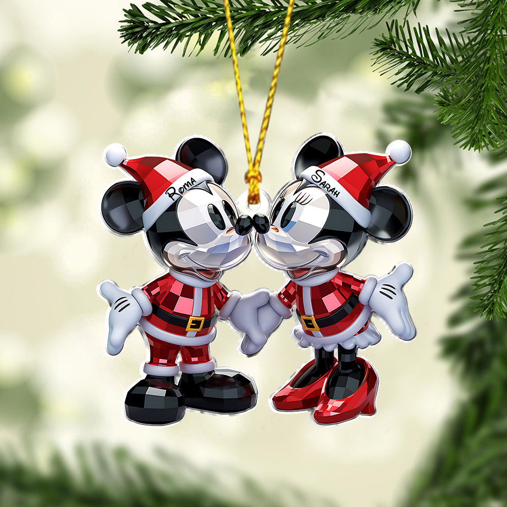 Cute Mouse Couple Christmas - Personalized Mouse Ornament