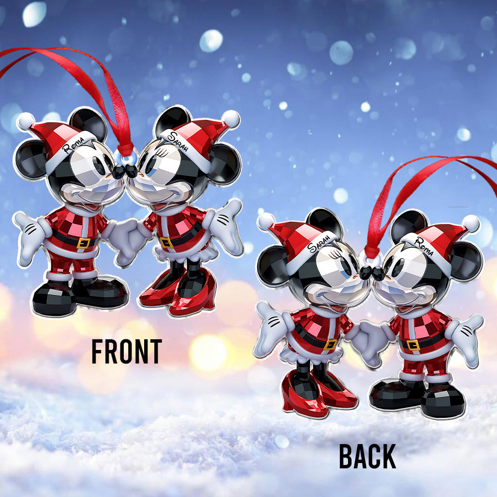 Cute Mouse Couple Christmas - Personalized Mouse Ornament