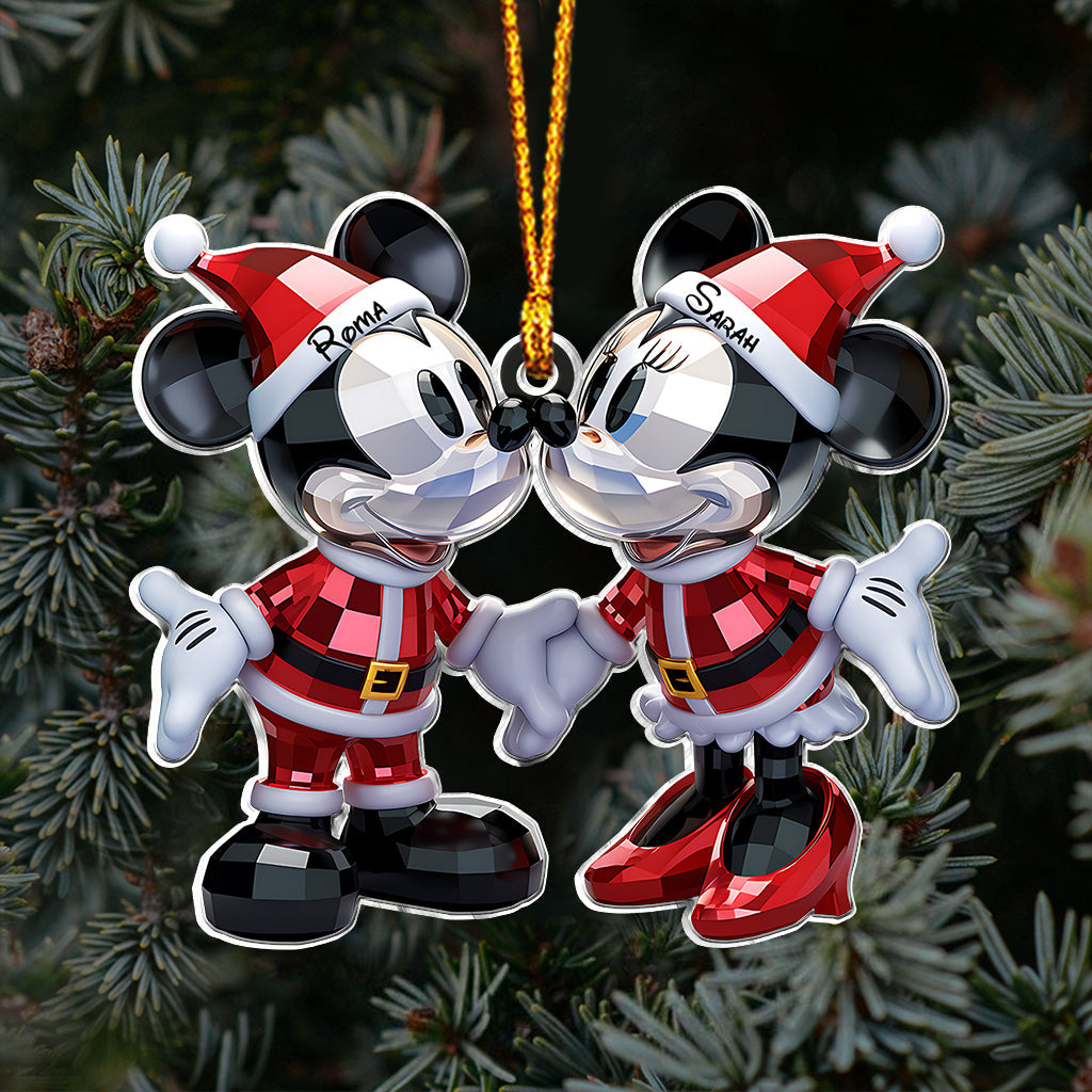 Cute Mouse Couple Christmas - Personalized Mouse Ornament