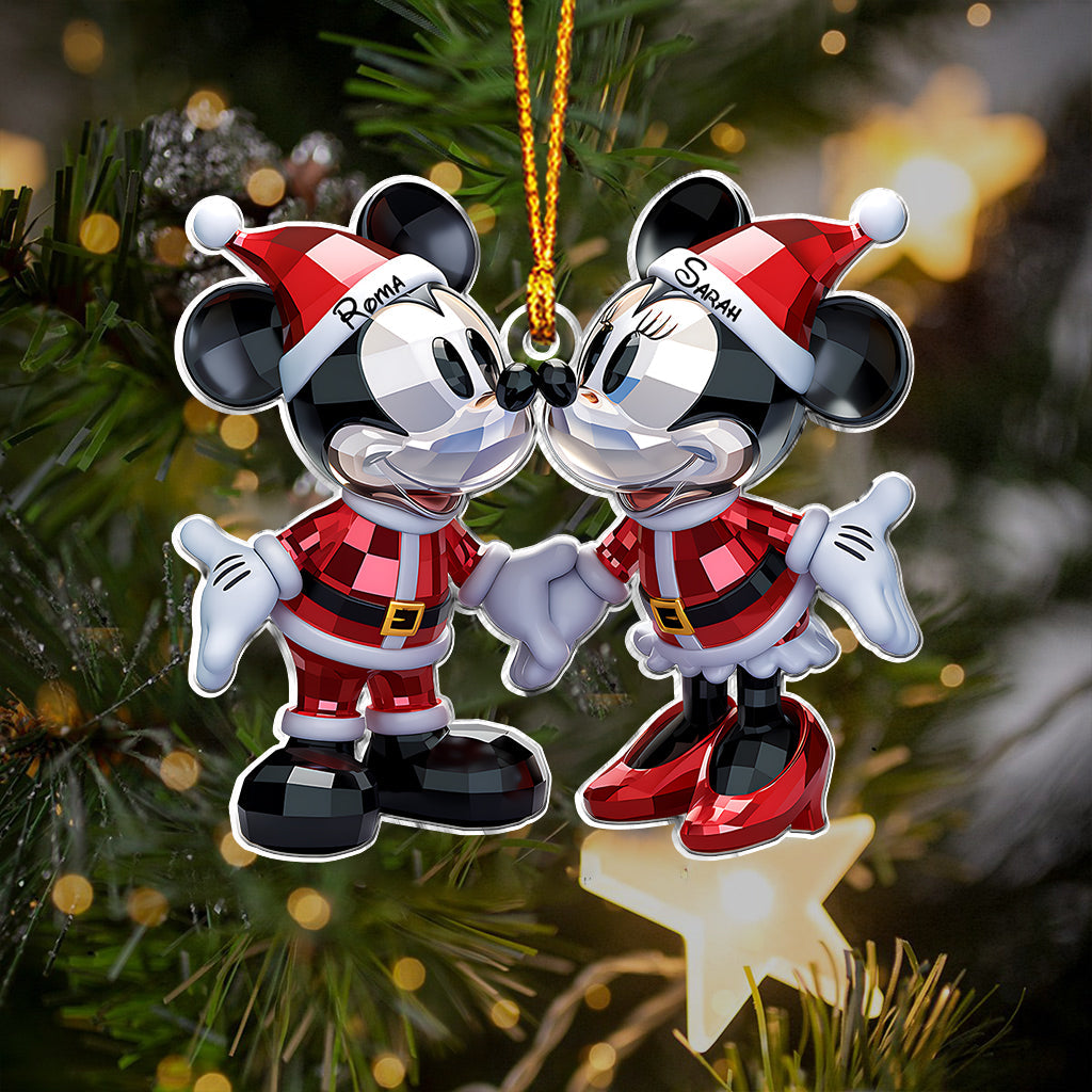 Cute Mouse Couple Christmas - Personalized Mouse Ornament