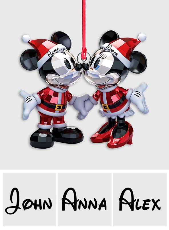 Cute Mouse Couple Christmas - Personalized Mouse Ornament