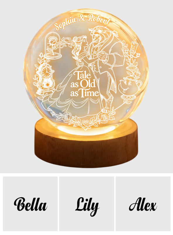 Tale As Old As Time - Personalized Beauty And The Beast Crystal Ball Night Light