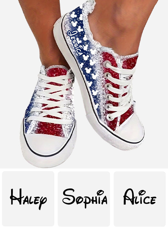 USA 250 Years Of Freedom - Personalized Mouse Low Top Shoes