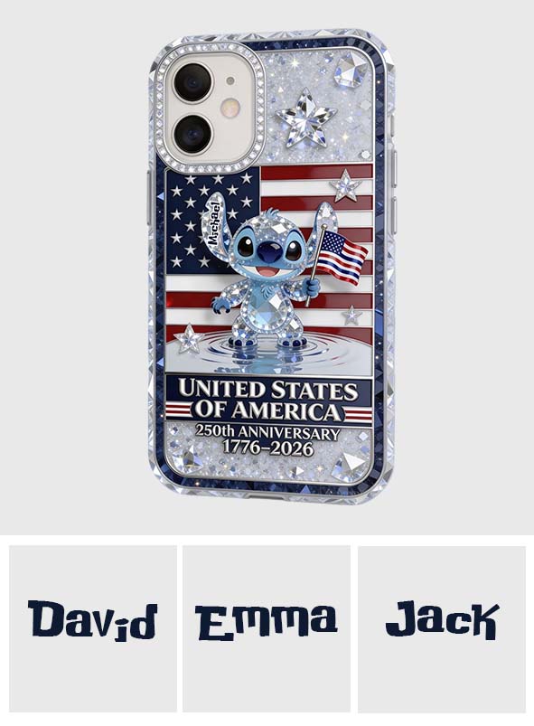 USA 250th Anniversary Cute Cartoon - Personalized Ohana Full Print Phone Case