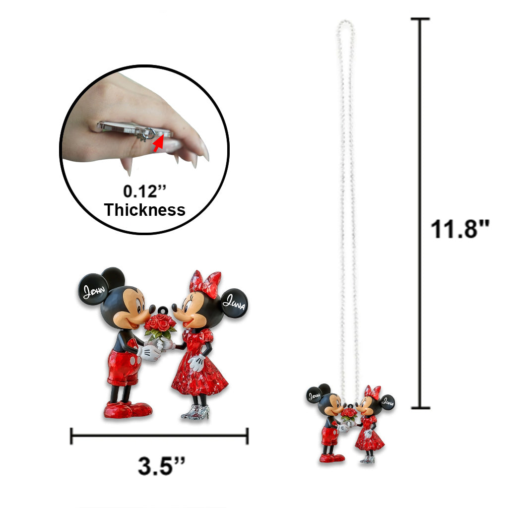Cute Mouse Couple - Personalized Mouse Car Ornament