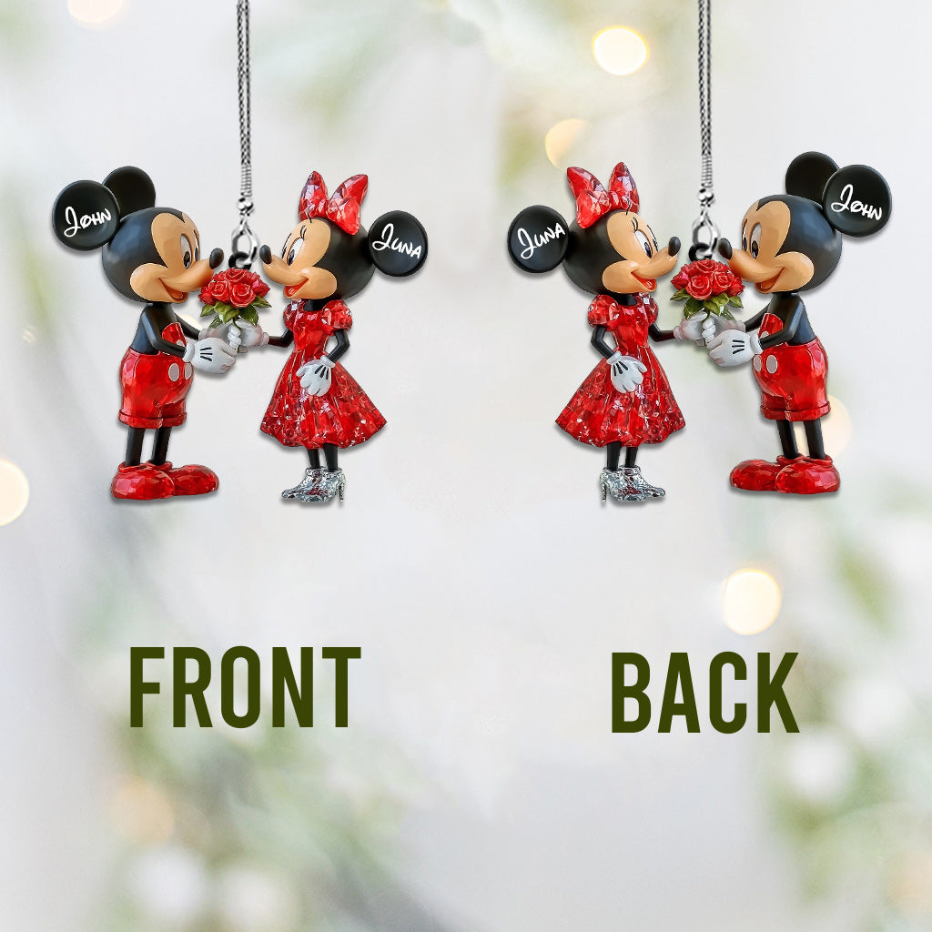 Cute Mouse Couple - Personalized Mouse Car Ornament