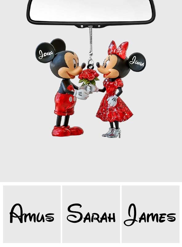 Cute Mouse Couple - Personalized Mouse Car Ornament