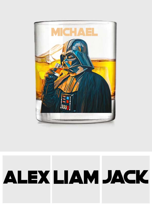 Dark Side - Personalized The Force Whiskey Glass