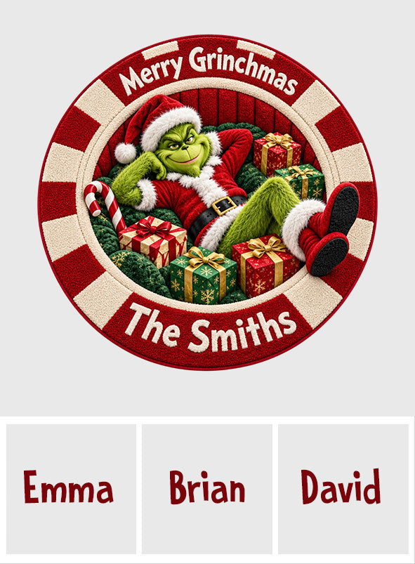 Merry Grinchmas - Personalized Stole Christmas Non-Slip Tufted Rug